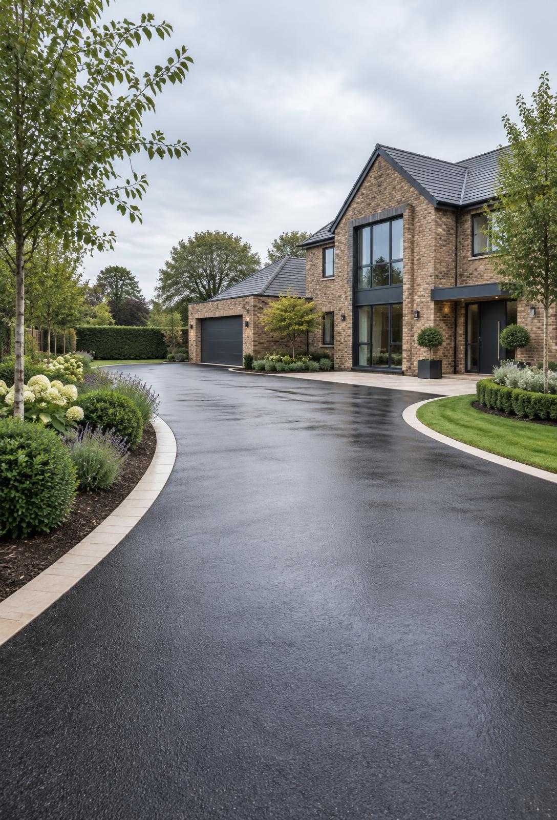 Newly surfaced driveway